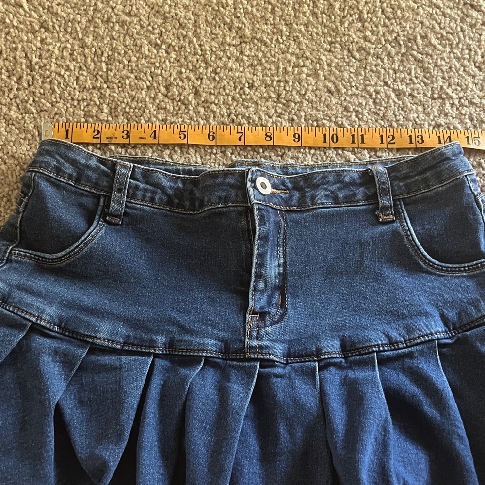 Blue Denim Ruffled Skirt - Picture 6 of 7